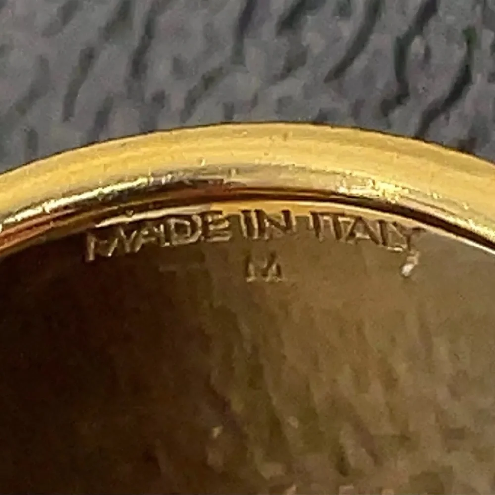 Louis Vuitton Gold Band with Silver V Accent Ring - Picture 5 of 6